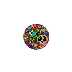 Crazy Illustrations & Funky Monster Pattern 1  Mini Magnets by Ket1n9