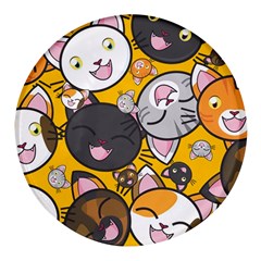 Cats Cute Kitty Kitties Kitten Round Glass Fridge Magnet (4 Pack) by Ket1n9