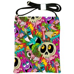 Crazy Illustrations & Funky Monster Pattern Shoulder Sling Bag by Ket1n9