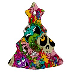 Crazy Illustrations & Funky Monster Pattern Ornament (christmas Tree)  by Ket1n9