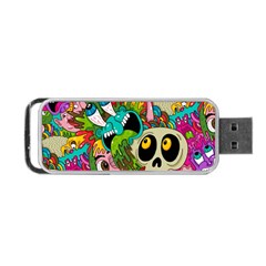 Crazy Illustrations & Funky Monster Pattern Portable Usb Flash (one Side) by Ket1n9