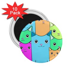 Cat Animals Cartoon Pattern 2 25  Magnets (10 Pack) 