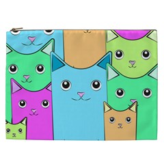 Cat Animals Cartoon Pattern Cosmetic Bag (xxl)