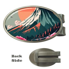 Mountain Landscape Sky Fuji Nature Money Clips (oval)  by Cendanart