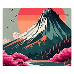 Mountain Landscape Sky Fuji Nature Premium Plush Fleece Blanket (small)
