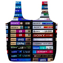 Vintage Cassette Music Old Record Retro Tape Full Print Recycle Bag (xxxl) by Cendanart