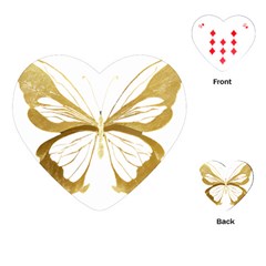 Simulated Gold Leaf Gilded Butterfly Playing Cards Single Design (heart) by essentialimage