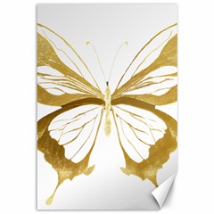 Simulated Gold Leaf Gilded Butterfly Canvas 12  X 18  by essentialimage
