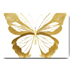 Simulated Gold Leaf Gilded Butterfly Large Doormat by essentialimage