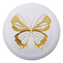 Simulated Gold Leaf Gilded Butterfly Dento Box With Mirror