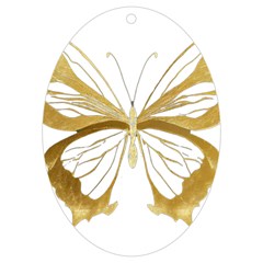 Simulated Gold Leaf Gilded Butterfly Uv Print Acrylic Ornament Oval by essentialimage