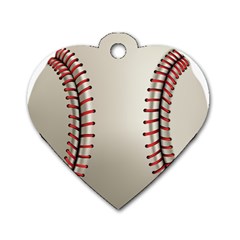 Baseball Dog Tag Heart (one Side) by Ket1n9