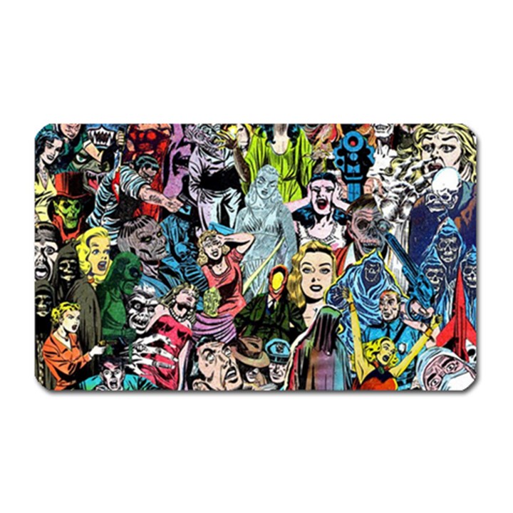 Vintage Horror Collage Pattern Magnet (Rectangular)