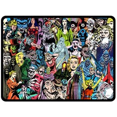 Vintage Horror Collage Pattern Two Sides Fleece Blanket (large) by Ket1n9