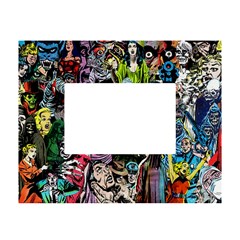 Vintage Horror Collage Pattern White Tabletop Photo Frame 4 x6  by Ket1n9