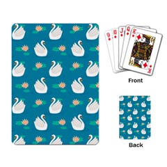 Elegant Swan Pattern With Water Lily Flowers Playing Cards Single Design (rectangle) by Ket1n9