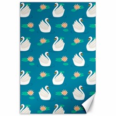 Elegant Swan Pattern With Water Lily Flowers Canvas 20  X 30  by Ket1n9