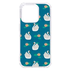 Elegant Swan Pattern With Water Lily Flowers Iphone 14 Pro Tpu Uv Print Case by Ket1n9