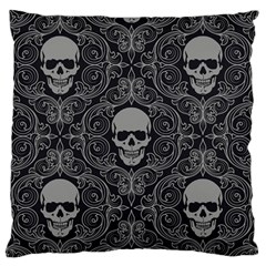 Dark Horror Skulls Pattern Large Premium Plush Fleece Cushion Case (one Side) by Ket1n9