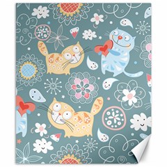 Cute Cat Background Pattern Canvas 8  X 10  by Ket1n9