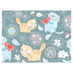 Cute Cat Background Pattern Two Sides Premium Plush Fleece Blanket (extra Small) by Ket1n9