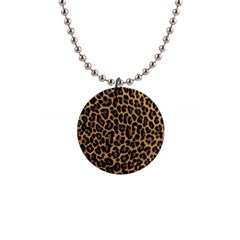 Tiger Skin Art Pattern 1  Button Necklace by Ket1n9