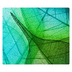 Sunlight Filtering Through Transparent Leaves Green Blue Premium Plush Fleece Blanket (small) by Ket1n9