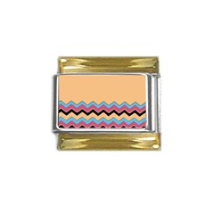 Chevrons Patterns Colorful Stripes Gold Trim Italian Charm (9mm) by Ket1n9