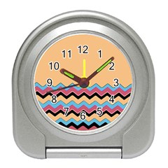 Chevrons Patterns Colorful Stripes Travel Alarm Clock by Ket1n9