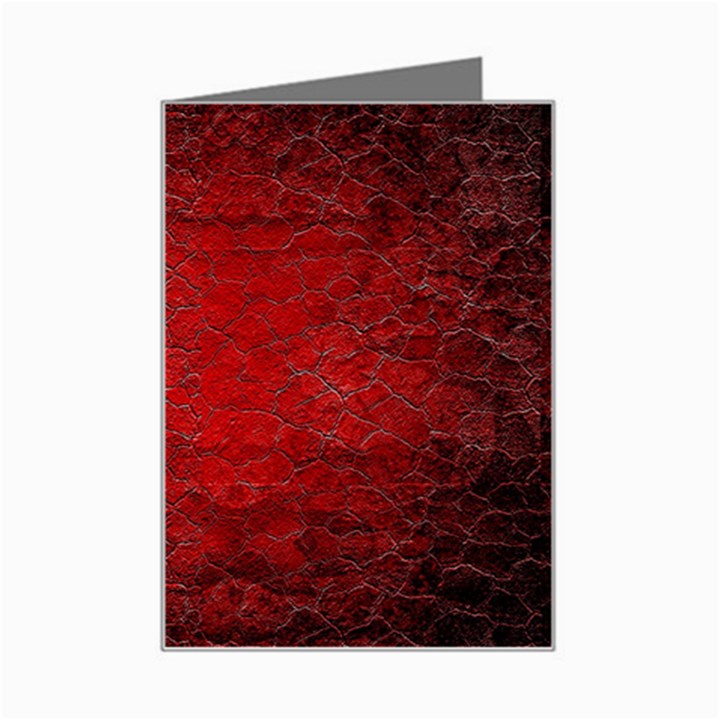 Red Grunge Texture Black Gradient Mini Greeting Card