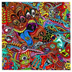 Art Color Dark Detail Monsters Psychedelic Wooden Puzzle Square by Ket1n9