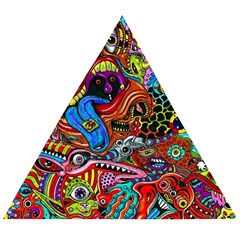 Art Color Dark Detail Monsters Psychedelic Wooden Puzzle Triangle