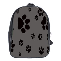 Dog Foodprint Paw Prints Seamless Background And Pattern School Bag (large) by Ket1n9