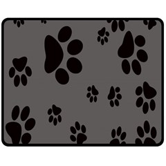 Dog Foodprint Paw Prints Seamless Background And Pattern Two Sides Fleece Blanket (medium) by Ket1n9