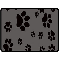 Dog Foodprint Paw Prints Seamless Background And Pattern Two Sides Fleece Blanket (large) by Ket1n9