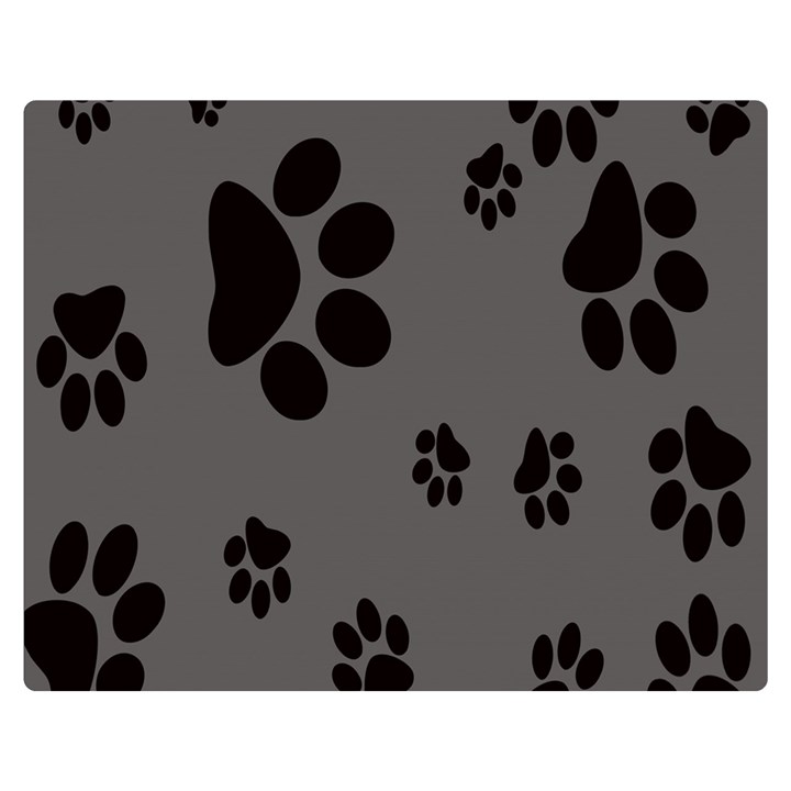 Dog Foodprint Paw Prints Seamless Background And Pattern Premium Plush Fleece Blanket (Medium)