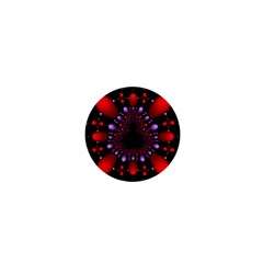 Fractal Red Violet Symmetric Spheres On Black 1  Mini Buttons by Ket1n9