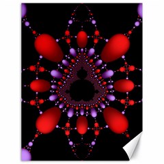Fractal Red Violet Symmetric Spheres On Black Canvas 18  X 24  by Ket1n9