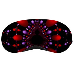 Fractal Red Violet Symmetric Spheres On Black Sleep Mask by Ket1n9