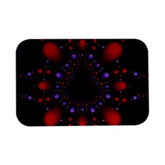 Fractal Red Violet Symmetric Spheres On Black Open Lid Metal Box (silver)  