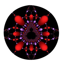 Fractal Red Violet Symmetric Spheres On Black Pop Socket (white) by Ket1n9