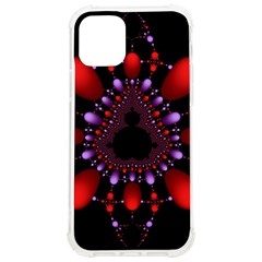 Fractal Red Violet Symmetric Spheres On Black Iphone 12/12 Pro Tpu Uv Print Case by Ket1n9