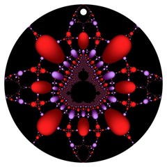 Fractal Red Violet Symmetric Spheres On Black UV Print Acrylic Ornament Round