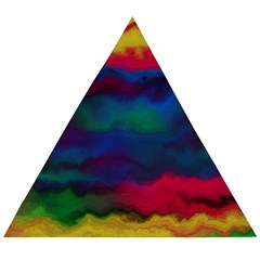 Watercolour Color Background Wooden Puzzle Triangle