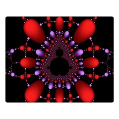 Fractal Red Violet Symmetric Spheres On Black Premium Plush Fleece Blanket (large) by Ket1n9