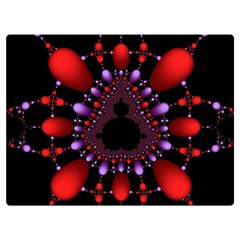 Fractal Red Violet Symmetric Spheres On Black Premium Plush Fleece Blanket (extra Small) by Ket1n9