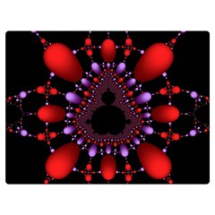 Fractal Red Violet Symmetric Spheres On Black Two Sides Premium Plush Fleece Blanket (extra Small) by Ket1n9