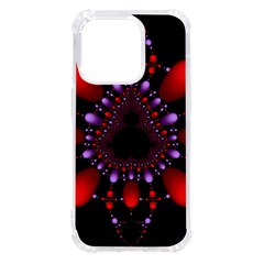 Fractal Red Violet Symmetric Spheres On Black Iphone 14 Pro Tpu Uv Print Case by Ket1n9