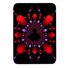 Fractal Red Violet Symmetric Spheres On Black Rectangular Glass Fridge Magnet (4 Pack) by Ket1n9