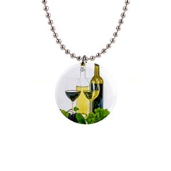 White Wine Red Wine The Bottle 1  Button Necklace by Ket1n9